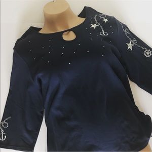 Quacker Factory | Embellished Nautical Top